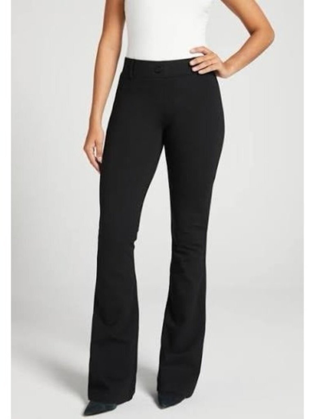 BETABRAND W0104-BK Black Classic Bootcut Dress Yoga Pants Women's 1X Stretch